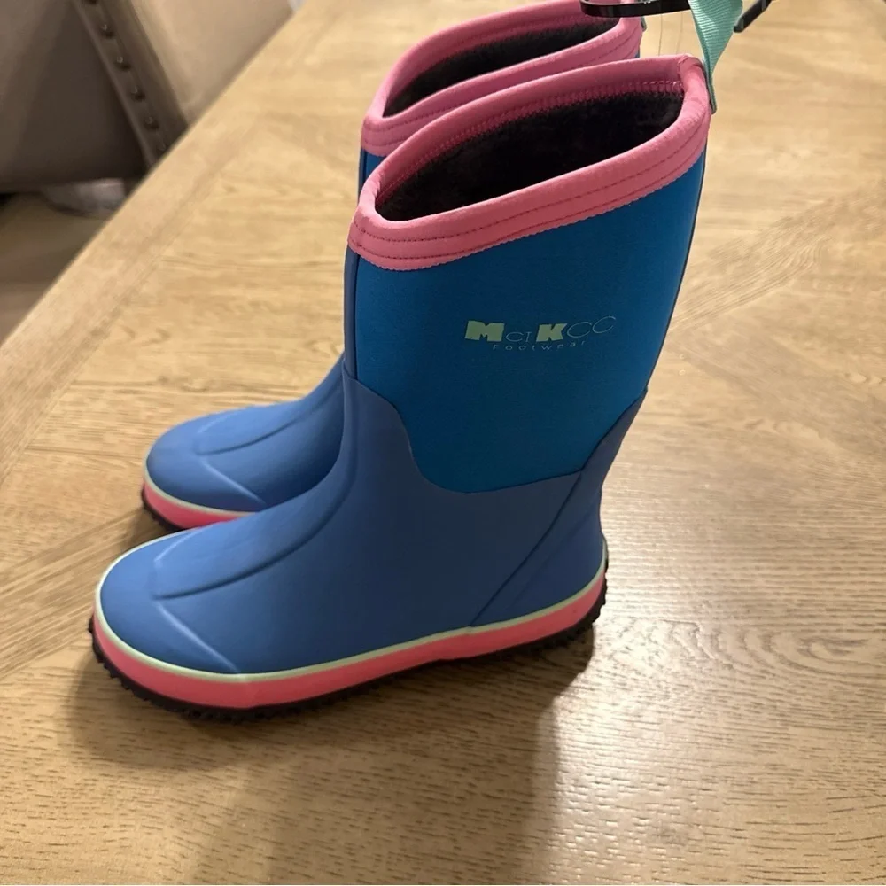 MCIKCC Kids Waterproof Rain Boots,High Snow Boots Size 6